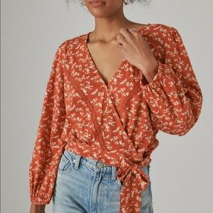 Lucky Brand Cotton Wrap Top